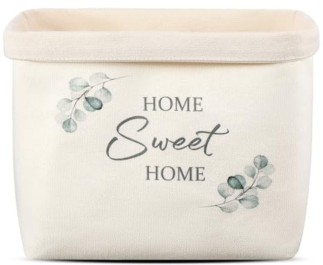 Xuniea Brotkorb Home Sweet Home Geschenk zum Umzug oder Auszug Brötchenkorb Einzugsgeschenk Brottasche Geschenkidee zum Einzug Brotkorb aus Stoff (Grün)