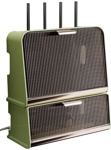Router Aufbewahrungsbox aus Plastik Wandmontage WiFi Router Box Router Regal Kabelbox steckdosenleiste verstecken Router Schrank Kabel Organizer für Neben Steckdosenleiste Mediacenter(Kombination 1)