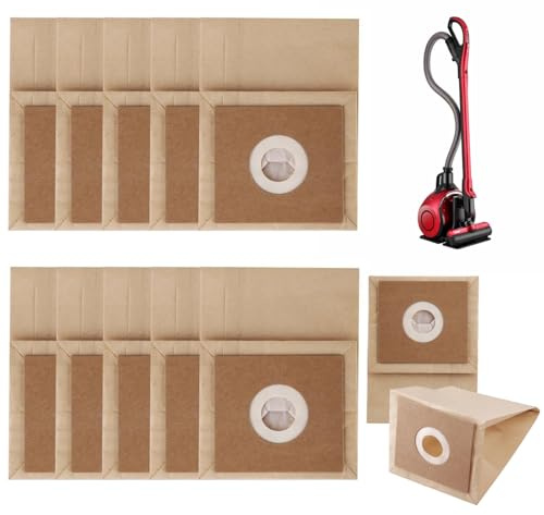 10 Packs Vacuum Cleaner Bags Universal Bush Hoover Bags Tear-Resistant Vacuum Cleaner Dust Collection Bag High Efficiency Strong Paper Dust Bag Compatible with Hoover Vacuums Cleaners Accessories