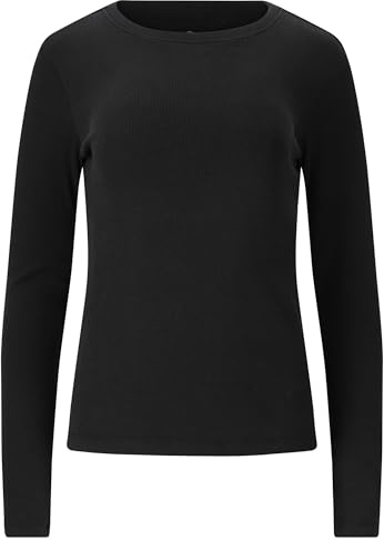 Athlecia Lenga Rib Damen Langarm Shirt | gerippt, weich & atmungsaktiv. Perfekt für Alltag, Yoga & entspannten Style mit Komfort.
