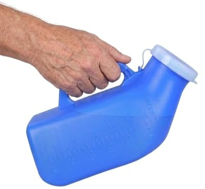 2-Pack 1200ml Male Urinal Bottles – 1.2-Litre Royal Blue Bedside Pee Jugs for Men – Leak-Proof Screw Cap & Integrated Lightweight Urine Collection Containers for Home Care & Hospital