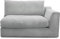 CAVADORE Sofa-Modul Fionamit Armteil rechts / individuell kombinierbar als Ecksofa, Big Sofa oder Wohnlandschaft / 138 x 90 x 112 / Webstoff hellgrau