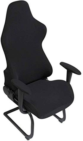 BTSKY Gaming-Stuhlhussen, ergonomisch, dehnbar, für Büro- und Computerstuhl, auch für Liegesessel, Rennstil, Schwarz (Stühle Nicht enthalten)