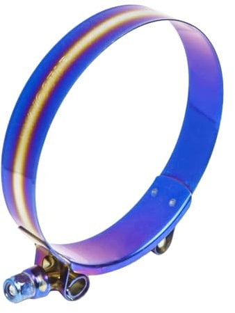 Kyostar 3.5 T-Bolt Hose Clamp Adjustable Stainless Steel Titanium Blue Clamp Diameter Ranger for 3.5 inch（90-98mm）