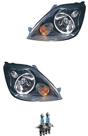 Halogen Scheinwerfer Frontscheinwerfer Set H4 für Fiesta V inkl. Lampen