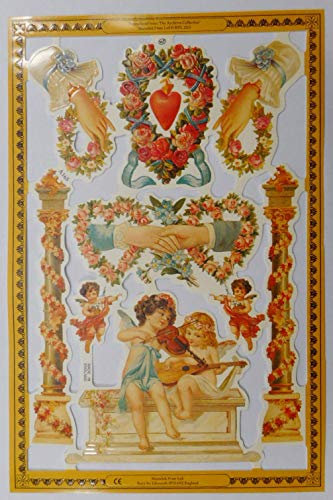 Glanzbilder A165 Frieden Engel Harfe Musik Säule Blume Posiebilder Deko Mamelok 69