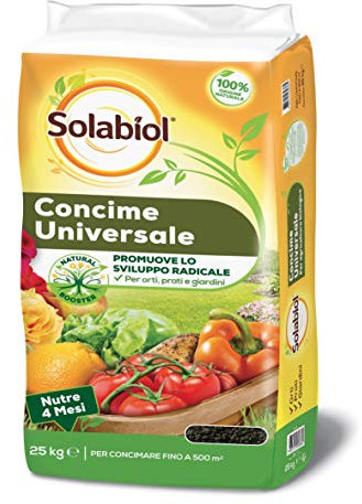 Solabiol Concime Biologico Granulare per Orto e Giardini con Tecnologia Natural Booster 25 Kg