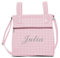 Bolsa panera de algodón vichy personalizada con nombre bordado - Bolso carro - Talega carrito de bebé - Nenel (Rosa)