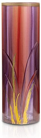 Angela Neue Wiener Werkstätte Zylindervase-Bodreaux Glasvase handbemalt, vergoldet, Glas, Bordeaux Rot, 10 cm