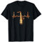 Redido Saxophon T-Shirt für Herren: Saxophon-Herzbild-Motiv, U-Ausschnitt mit Halbarm, Schwarz, S