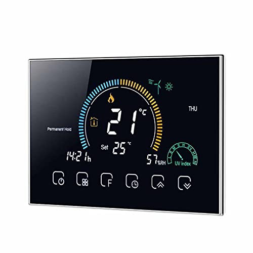 Termostato WiFi Beca BAC-8000ALW Fan Coil intelligente Controllo Condizionatori a 2 Tubi, controllo tramite App Becasmart (nero)
