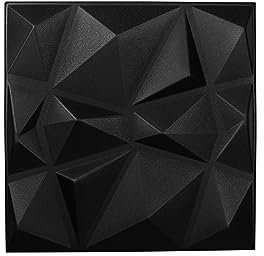 Nord Plus - Wandpaneele aus Styropor 3D Paneele für Decke Dekor Wandverkleidung Paneele (Schwarzer Diamant, 24)