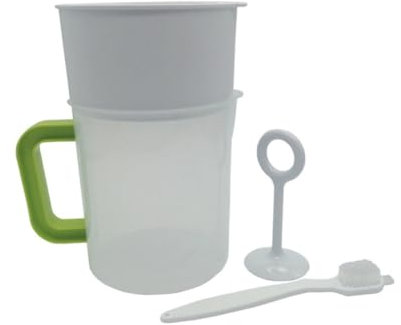 4 Stück Mandelmilchfilter Sojabohnenfiltertasche Pflanzenmilch Bereiter Lekue Cheese Maker Mandelmilchsieb Käseform Kefir Maker Becher Für Kefir Machen Bürste Filterbecher