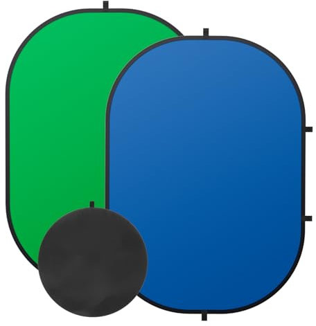 SEDGEWIN 2 in 1 Greenscreen Blauer Bildschirm Fotohintergrund Doppelseitiger Chromakey 150x200cm Fotografie Screen Pop Up Faltbarer Backdrop mit Tragetasche für Video Fotostudio Live Streaming