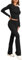 Famulily Women's Two Piece Yoga Outfit Tracksuit Set Crop Top and Low Rise Flare Pants Set Long Sleeve Black M