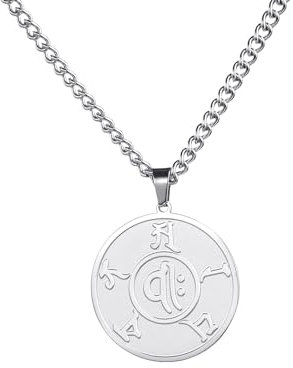 EUEAVAN Tibetisch buddhistisches Mantra Om Mani Padme Hum Gebetskette Om Gebetsanhänger Weissagung Gebetsrad Schutzpatron Amulett Yoga Meditation Religiöser Schmuck Frauen Männer (silber)