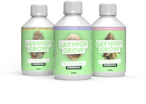 SayHigh Grow Lot de 3 engrais de croissance - Engrais de floraison - Booster de fleurs - Naturellement sans pesticides - Idéal pour la culture