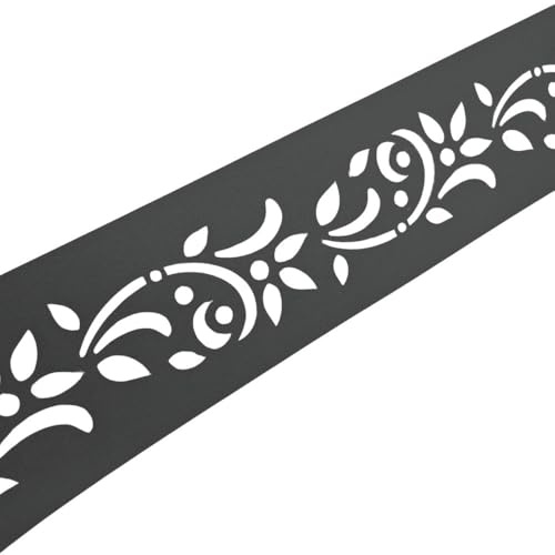 zaun|zu Premium dekor Floral #1 | Sichtschutzstreifen mit Lasermuster für Doppelstabzaun | Sichtschutz | Polypropylen | Made in Germany | UV-Stabil | modernes Design | Höhe 19cm Anthrazit 2,55m