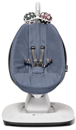 4moms mamaRoo 5 Slate Blue Limited Edition | Bewege dich wie du, steuere mit Smartphone, WiFi Smart Home Integration über Amazon Alexa und Google Home…