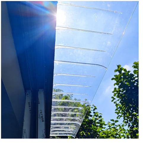 Outdoor Front Door Canopy Awning Shelter Transparent 3mm Thick Polycarbonate Cover for Rain and Snow Protection Window Door Awning for Front Door Porch or Garden 40x50 inches