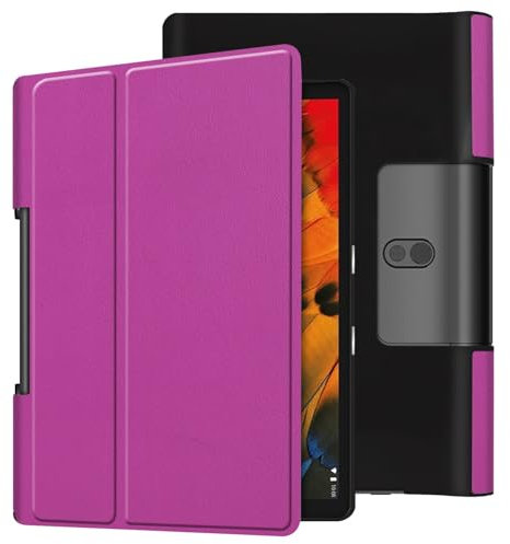 Funda compatible con Lenovo Yoga Smart Tab 10.1 (YT-X705F), Yoga Smart Tab 10.1/yogatab5/YT-X705 Tablet Trifold Stand Smart Case Slim a prueba de golpes Folio Funda protectora rígida (morado)
