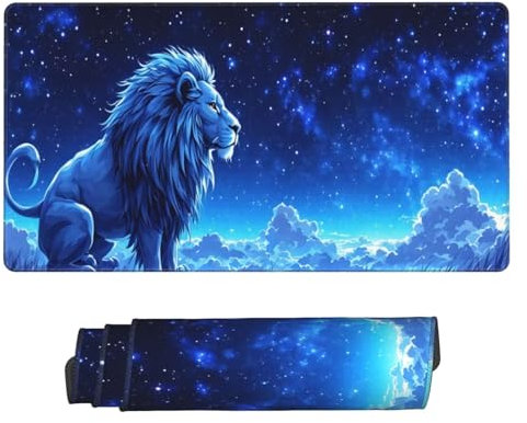 Starry Sky Mouse Pad Large 1200x600x3 mm XXL Mouse Mat Lion Desk Pad with Stitched Edges and Non-Slip Rubber Base, 120x60 cm Extended Mousepad Keyboard Mat for Home Office Desk Decor, Gifts U-910