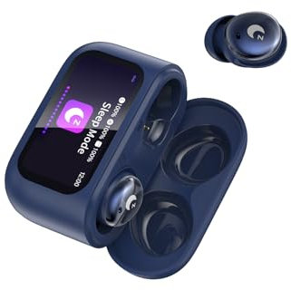 VEKJ Cuffie per Dormire, Cuffie Bluetooth 5.4 con Touch Screen, 48 Ore Auricolari Bluetooth di Qualità Sonora Immersiva con Modalità Sleep/5 modalità EQ, IPX7 Cuffiette con Chiamate Chiare, Blu