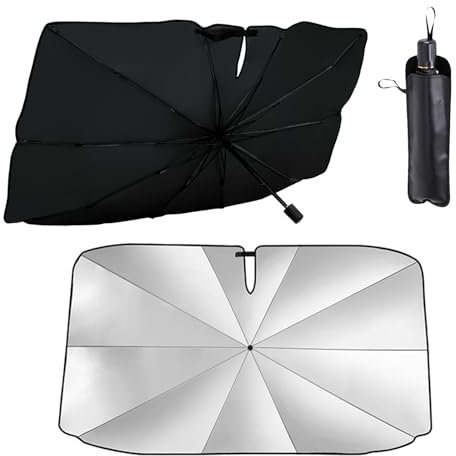 Sonnenschutz Auto Frontscheibe Innen,140 x 79 cm Auto Sonnenschutz Frontscheibe,Faltbar Auto-Sonnenschirm,Effizienter UV-Schutz,Auto Windschutzscheibe Sonnenschirm,für die Meisten Autos
