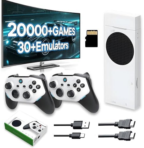 M88 Wireless Retro Game Console Stick 128G,Plug & Play Video Game for TV Supports up to 512GB External TF Card,Retro Gaming Console Built-in 20,000+ Games with 30+ Emulators,Game Stick 4K HD Output