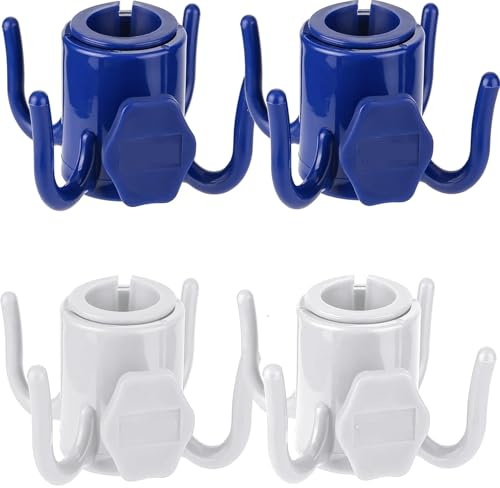 GERUI Gancio sospeso per ombrello da spiaggia, 4 pezzi, 4 pezzi, in plastica a 4 punte, per asciugamani, cappelli, vestiti, fotocamera, occhiali da sole, borse, durevole, adatto per spiaggia, viaggi