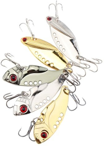 5 unidades OriGlam, señuelo resistente de pesca de metal VIB, hilo de pescar para pescar lubina.