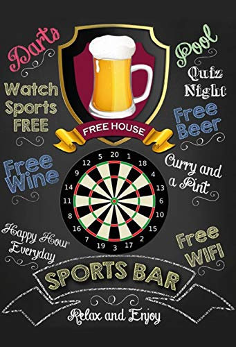 Schatzmix Sport: Darts Pub schwarz Metallschild Wanddeko 20x30 cm tin Sign Blechschild, Blech, Mehrfarbig