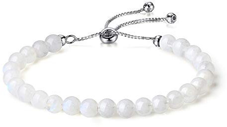 COAI Bracelet Femme Pierre de Lune Chaîne Réglable Argent 925