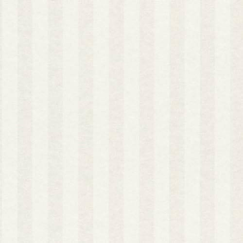 Casa Padrino Barock Textiltapete Creme/Weiß 10,05 x 0,53 m - Barock Tapete mit Streifen