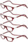 TBOC Lunettes de Lecture – [Pack 4 Unités] Monture Bourdeaux +2.50 Dioptrie Femme Homme Aimant Fermeture Pliable Régable Magnetique