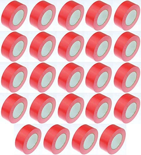 iapyx 24 Rollen Klebeband Gewebeband 50 m x 48 mm ROT - Panzerband Steinband Gaffa Tape Reparaturband (Rot, 24 Rollen Rot)