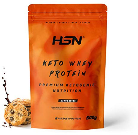 HSN Keto Whey Protein | Chocolate Galleta 500g | Aislado de Suero de Leche CFM | Ideal Dieta Cetogénica con MCT Microencapsulado + Enzimas Digezyme | No-GMO, Vegetariano, Sin Gluten ni Soja