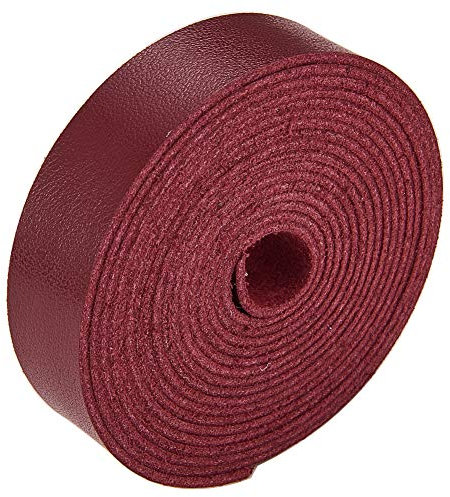 GORGECRAFT 15 mm breites Lederband 190 cm lang 2mm dicken Litschi-Muster Lederstreifen einseitig dunkelrot Kunstlederband für DIY Handwerk Haustierhalsbänder Gürtel Griffe Riemen Armband