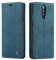 mvced Coque Compatible avec OnePlus 7 Pro,Anti-Choc Housse en Cuir Premium Flip Case Portefeuille Etui,Bleu