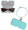 suniboi Brillenetui Damen, Herren - Brillentasche, weich, schmal - Brillenhülle - Brillenbeutel - Brillen Etuitasche - Sunglasses case Sonnenbrillen - mit Karabiner, zum anhängen (türkis mit Gold)