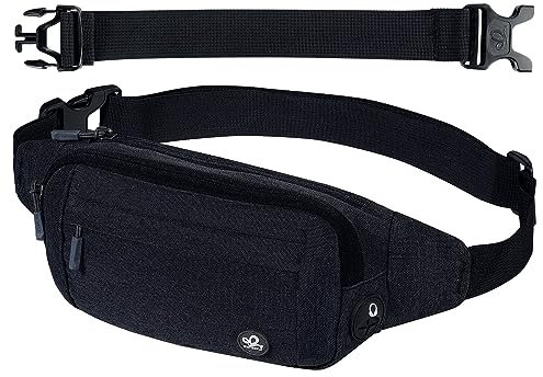 Waterfly Marsupio Uomo Donna Piccolo Sportivo Marsupi per Corsa Viaggio Camminare Campeggio Trekking Nero