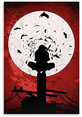 AIPINGLLI Itachi Uchiha von Naruto Kunst, Anime-Poster, dekoratives Gemälde, Leinwand, Wandkunst, Wohnzimmer, Poster, Schlafzimmer, Gemälde, 40 x 60 cm