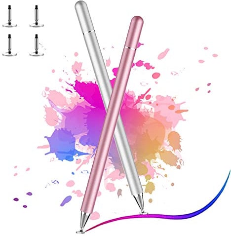 Pen for Samsung Tablet Stylus Pen for iPad, Tablet Stylus Pencil, Sensitivity Disc Tip & Magnetism Cover Pencil Cap, Compatible with Apple/iPhone/iPad pro/Mini/Air/Android/and All Devices(2 Pack)