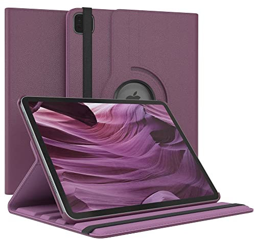 EAZY CASE - Tablet Hülle für iPad Pro 11 2021/2022 3./4. Gen. Schutzhülle 11 Zoll Smart Cover Tablet Case Rotationcase zum Aufstellen Klapphülle 360° drehbar mit Standfunktion Tasche Kunstleder Lila