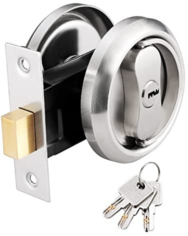 YUE Entrance Knob Set Polished Chrome, Knobs Door Lock for Interior Doors with Key and Snib Locking Mechanism, for Rooms Requiring Extra Security at The Home, Office or Work Place