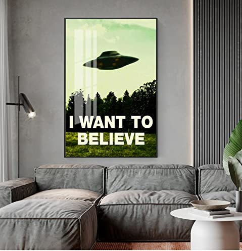 Bilder für Wohnzimmerdekoration ohne Rahmen I Want To Believe TV Play Leinwanddrucke Malerei Poster Wandkunst, 40 x 50 cm ohne Rahmen