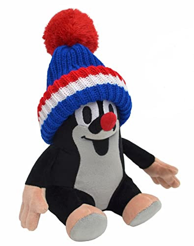 Plüschtier Kuscheltier 20 cm Original Der Kleine Maulwurf mit Blau Mütze, Sitzend Stofftier Schmusetier für Kinder Baby Jungen Mädchen