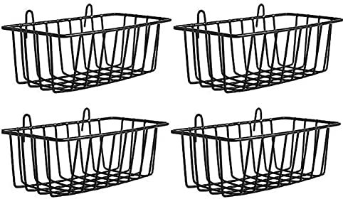 meialla Scaffale 4 Pezzi per Griglia a Parete in Metallo Nero 23 x 10 x 8 cm per Organizzare Oggetti in Casa