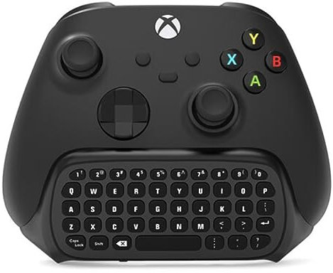 Tastiera Controller per Xbox Series X Series S One One S, Pulsanti in Silicone, con Cuffie e Jack Audio da 3,5 MM, Tastiera per Chat di Gioco con Ricevitore USB da 2,4 GHz(Nero)