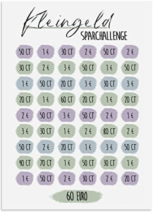 Nastami Postkarte KLEINGELD Challenge Sparchallenge Sparen Finanzen